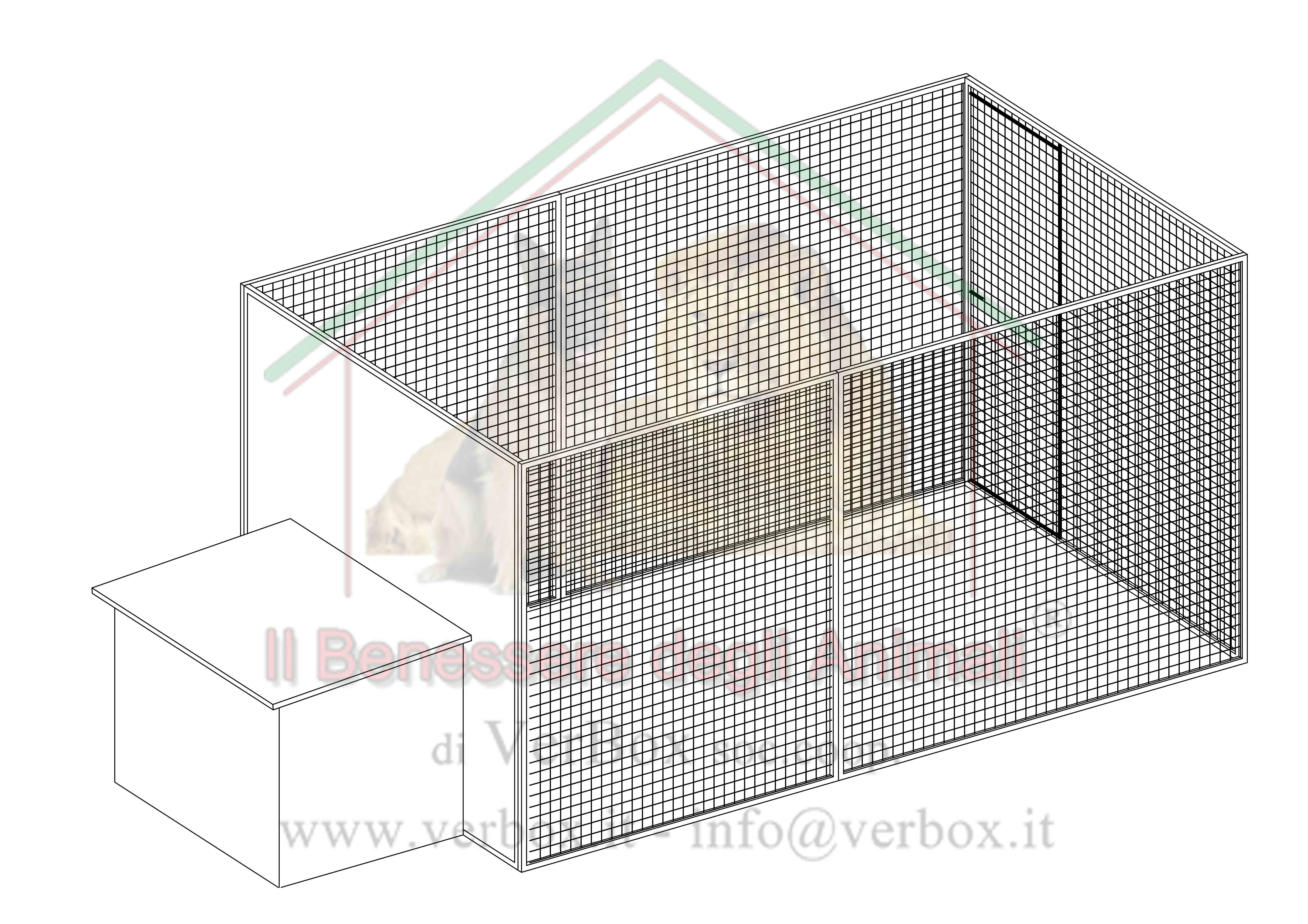 Combo: Box per cani+ cuccia in coibentato - Verbox